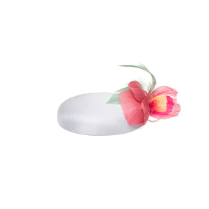 Mini Pillbox with Feather Flower, Pink - Bijou Van Ness